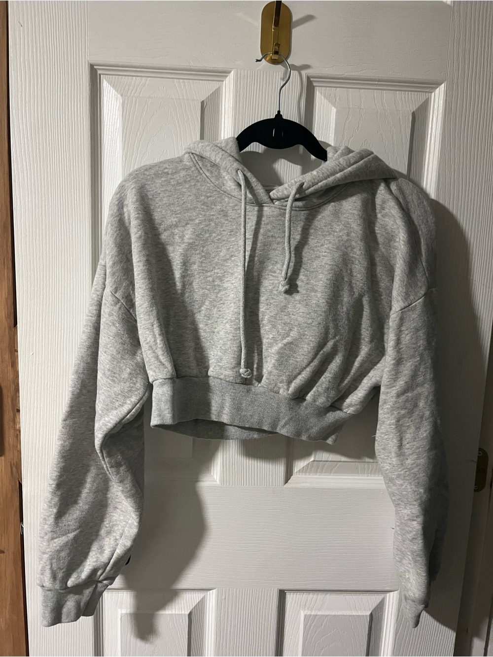 Tna Aritzia Heather Grey Cropped Cozy Fleece Hoodie XS